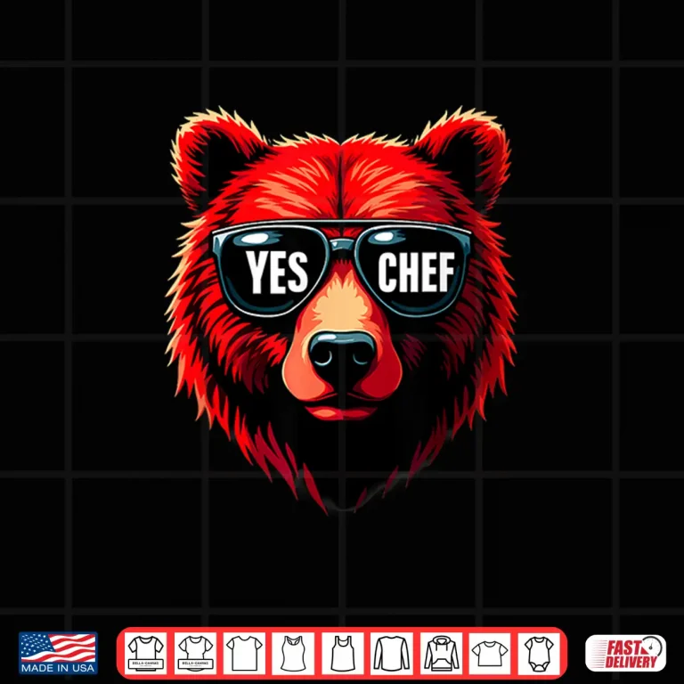 Design Yes Chef Grizzly Bear Sunglasses Professional Graphic Shirt