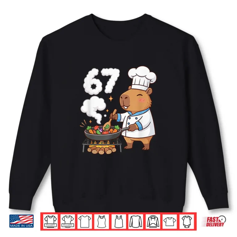 Sweatshirt Capybara Chef Sixty Seven Funny Brain Rot Meme Grill Cook Shirt
