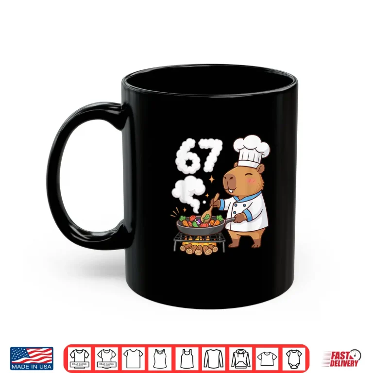 Mug Capybara Chef Sixty Seven Funny Brain Rot Meme Grill Cook Shirt