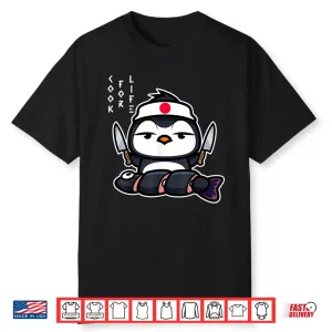Japanese Penguin Cook Asian Food Funny Professional Shirt