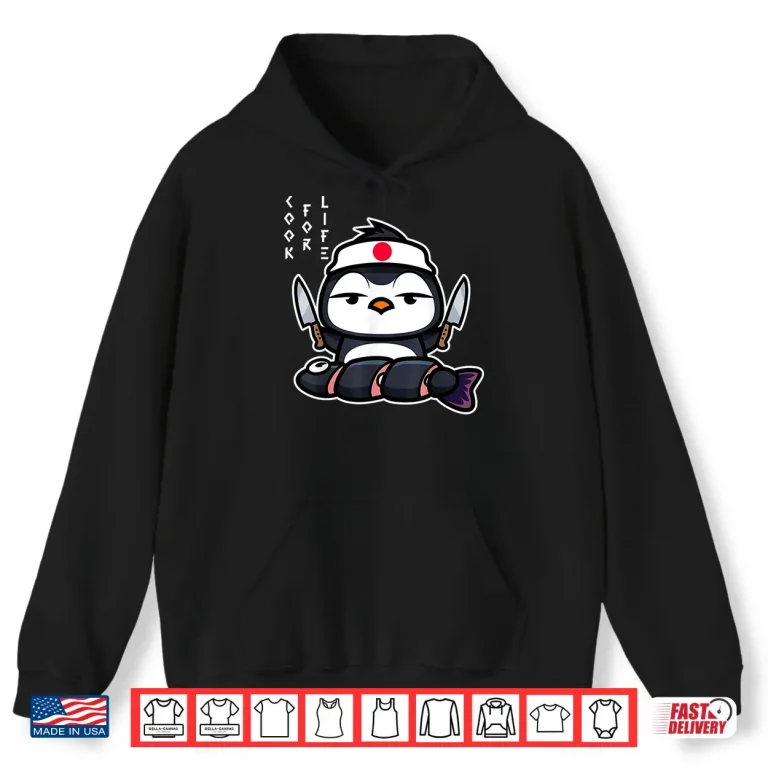 Hoodie Japanese Penguin Cook Asian Food Funny Professional Shirt