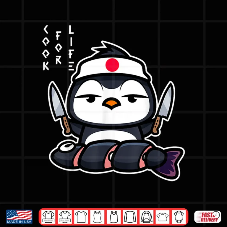 Design Japanese Penguin Cook Asian Food Funny Professional Shirt