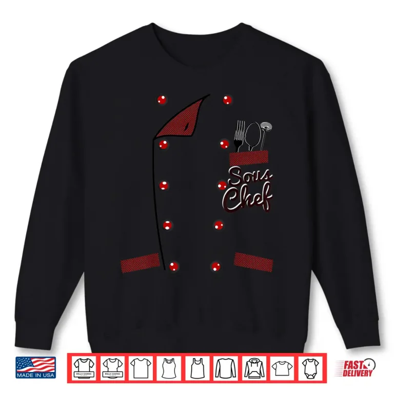 Sweatshirt Sous Chef Professional Uniform Jacket Funny Faux Costume Shirt
