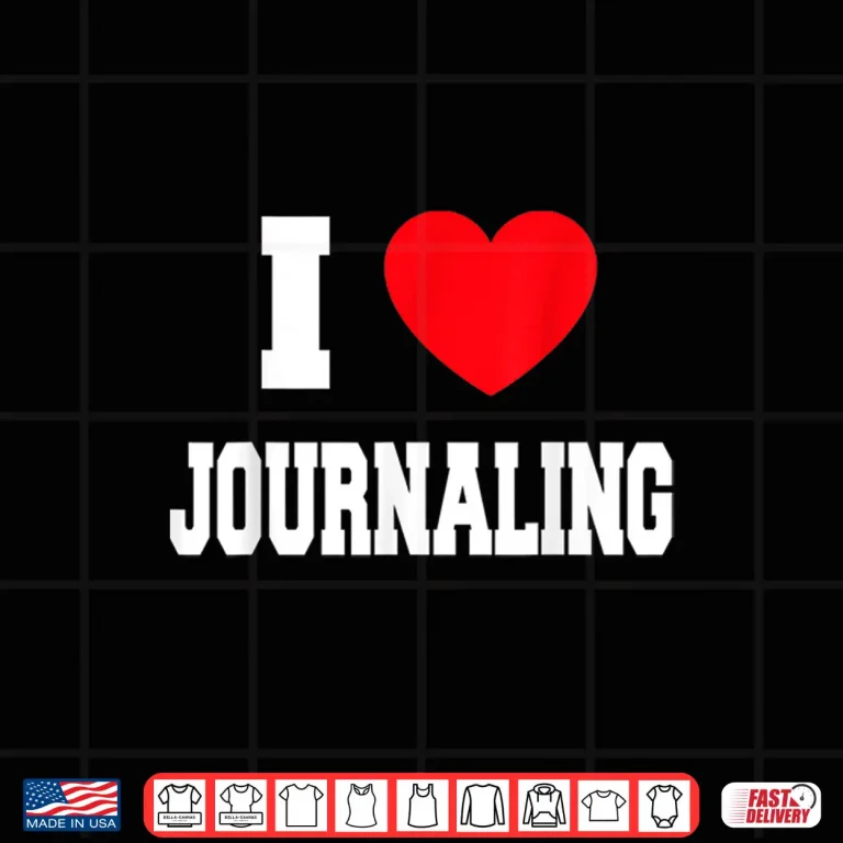 Design Professional Minimalist I Love Journaling Modern Graphic Shirt