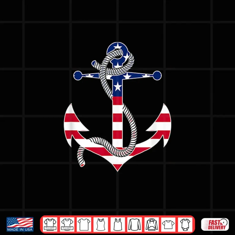 Design American Flag Patriotic Anchor Memorial Day Fourth Of July Shirt