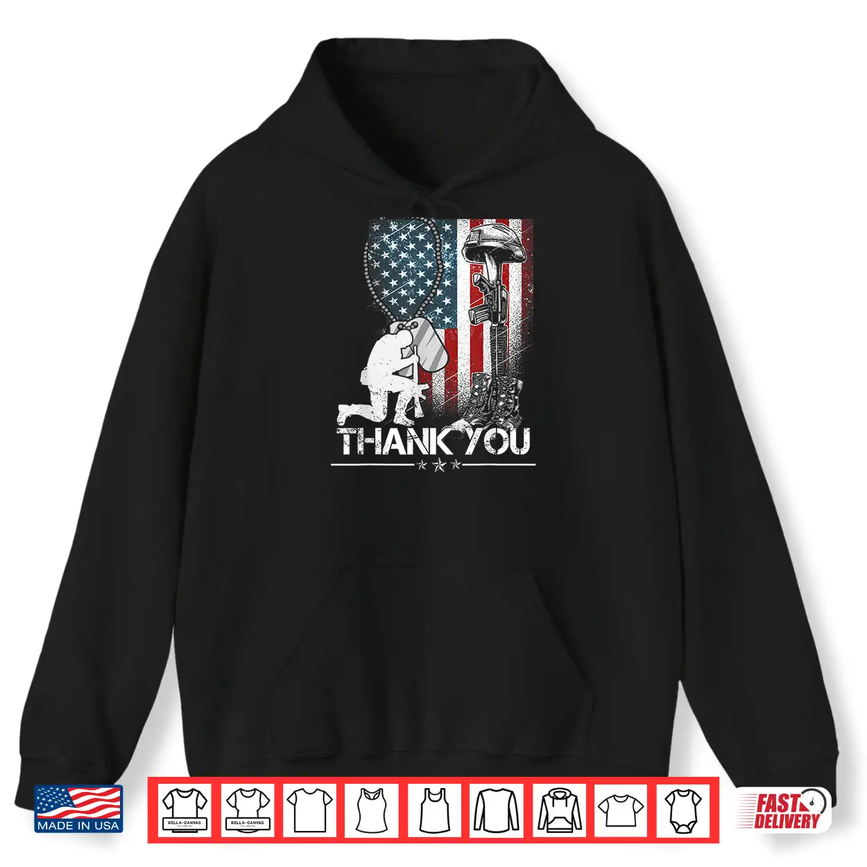 Distressed Memorial Day Flag Military Boots Dog Tags Shirt