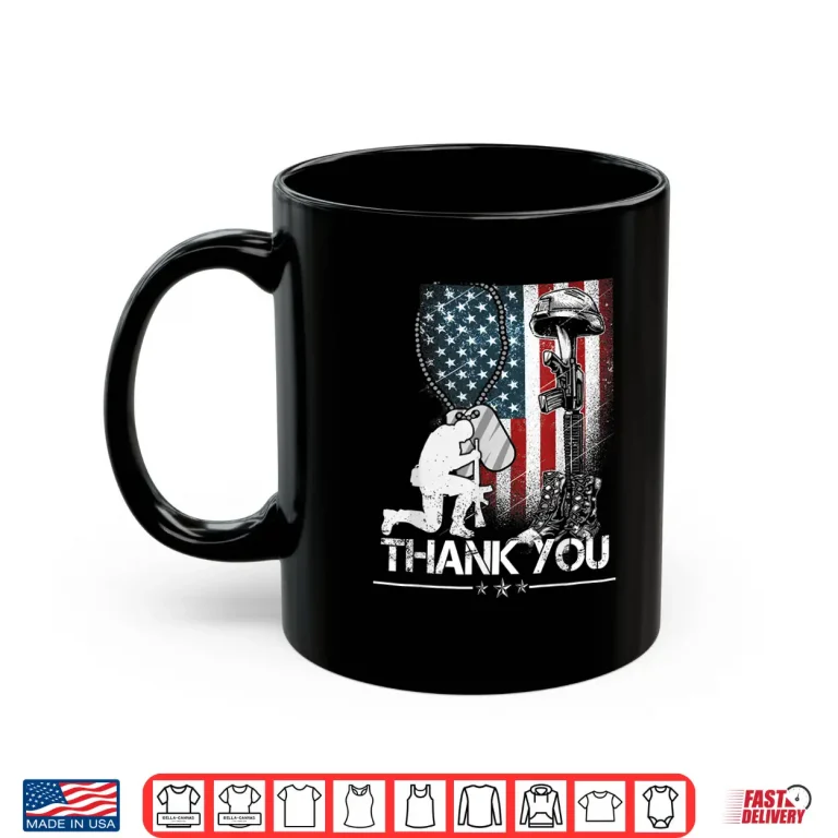 Mug Distressed Memorial Day Flag Military Boots Dog Tags Shirt