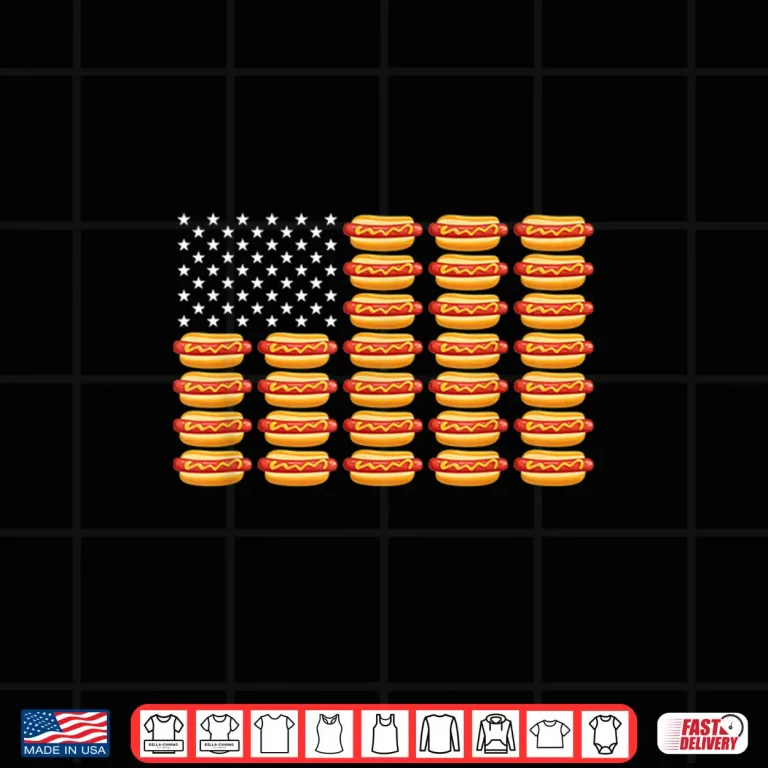 Design Hot Dog American Flag July Fourth Patriotic Summer BBQ Shirt
