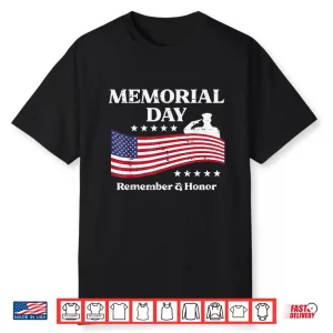 Memorial Day Usa Flag Remember Honor Patriot Modern Shirt