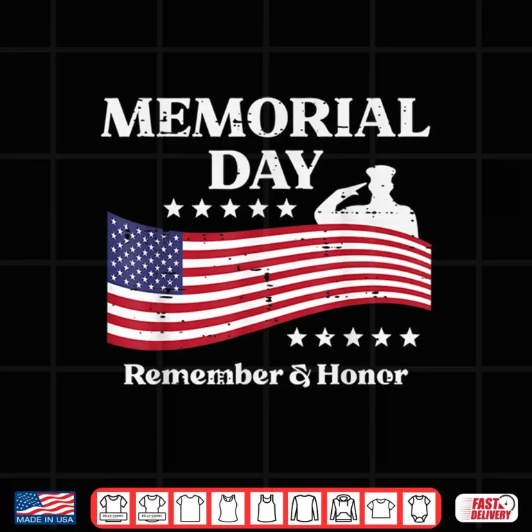 Design Memorial Day USA Flag Remember Honor Patriot Modern Shirt