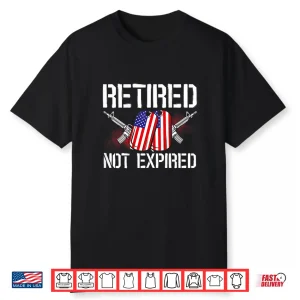 Retired Not Expired Veteran Backprint Professional Identity Shirt