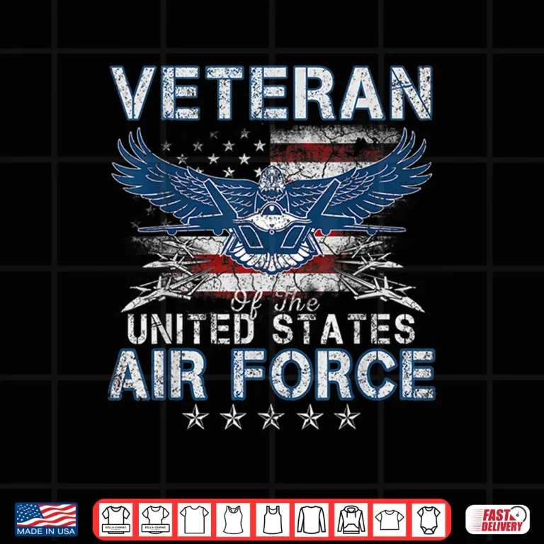 Design Proud US Air Force Veteran USA Flag Patriotic Vintage Shirt