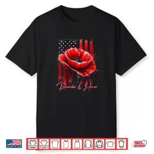 Thank You Veterans For Your Service Veterans Day Red Poppy Shirt