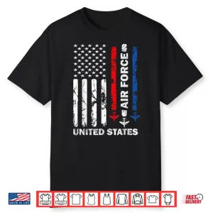 United States Air Force American Vintage Usa Flag Patriotic Shirt