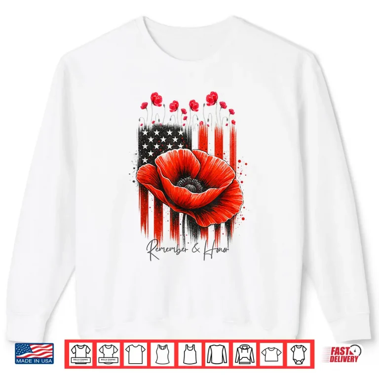 Sweatshirt Veterans Day Twenty Twenty Five USA Red Poppy Military Shirt