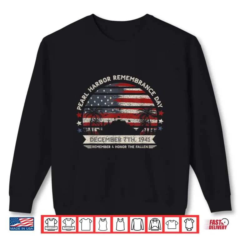 Sweatshirt Vintage Hawaii USA Flag Pearl Harbor Memorial Day Gift Shirt