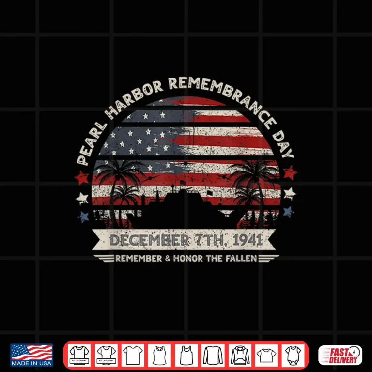 Design Vintage Hawaii USA Flag Pearl Harbor Memorial Day Gift Shirt