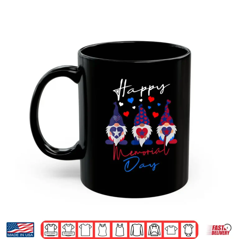Mug Happy Memorial Day with Usa Flag Gnomes Shirt