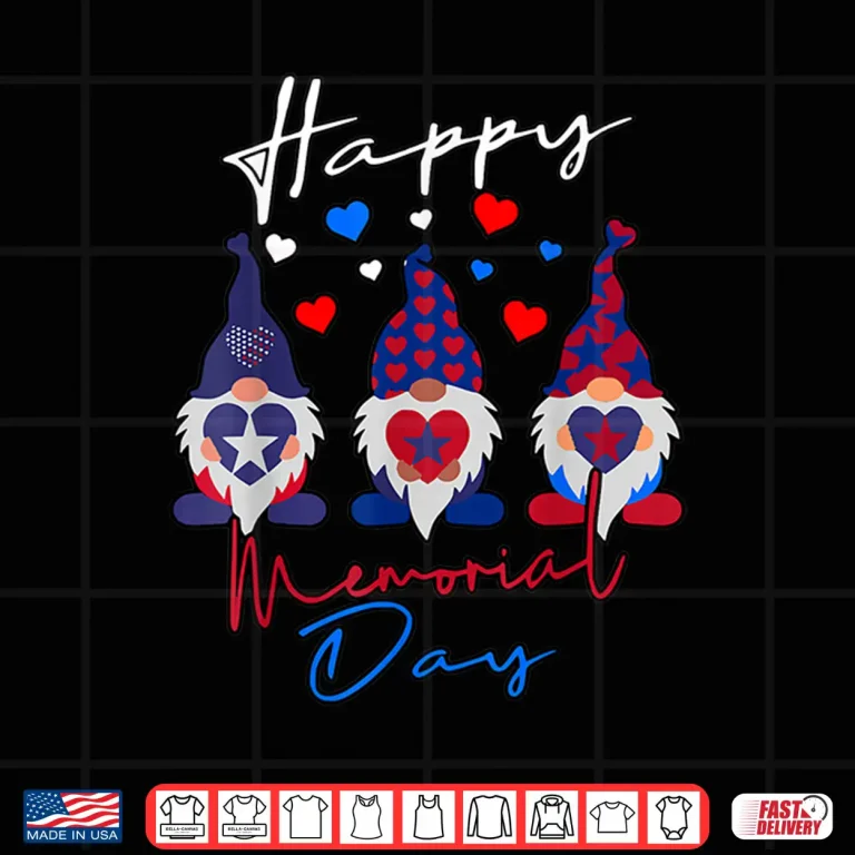 Design Happy Memorial Day with Usa Flag Gnomes Shirt