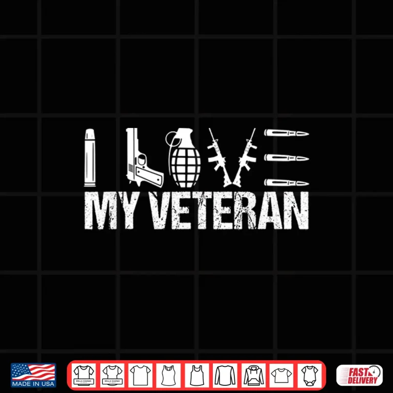 Design I Love My Veteran Flag Heart Shirt