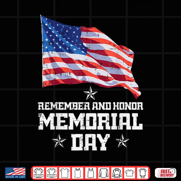 Design Memorial Day America Flag Remember Honor Men Women Kids Teen Shirt