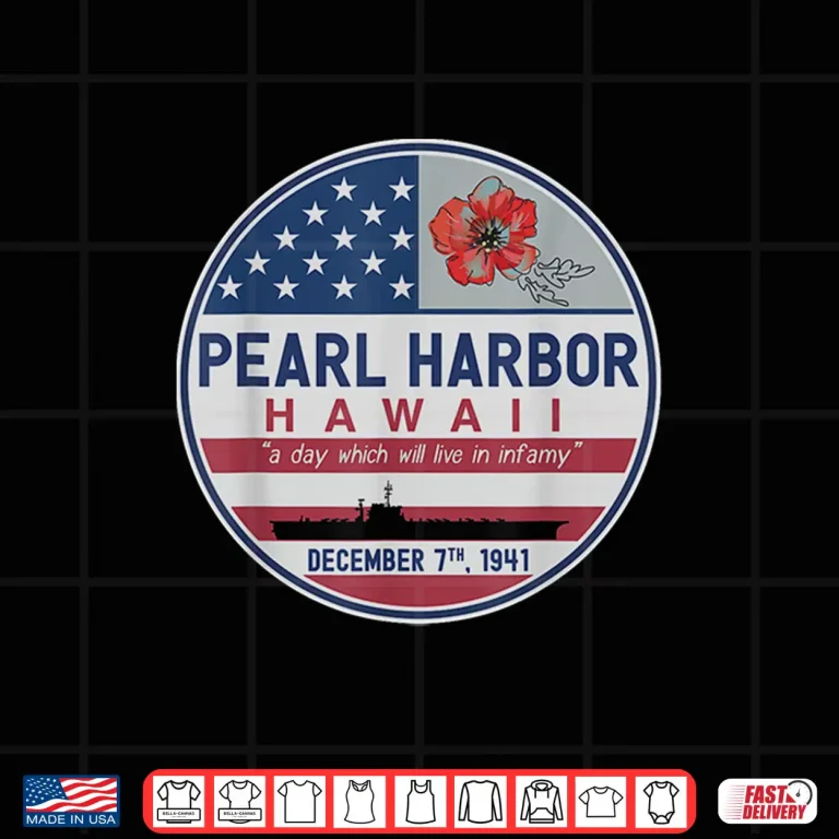 Design Pearl Harbor Memorial Hawaii Vintage USA Flag Day of Infamy Shirt