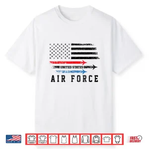 Red White Blue Air Force Flyover Proud American Independence Shirt