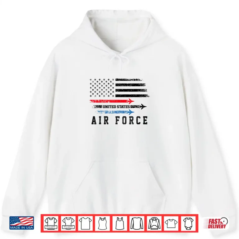 Hoodie Red White Blue Air Force Flyover Proud American Independence Shirt