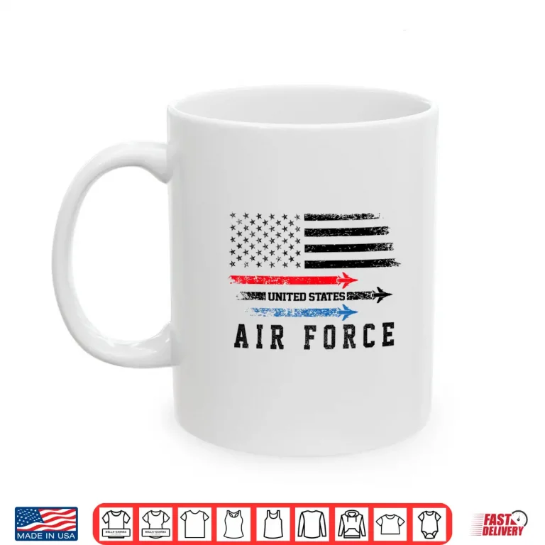 Mug Red White Blue Air Force Flyover Proud American Independence Shirt