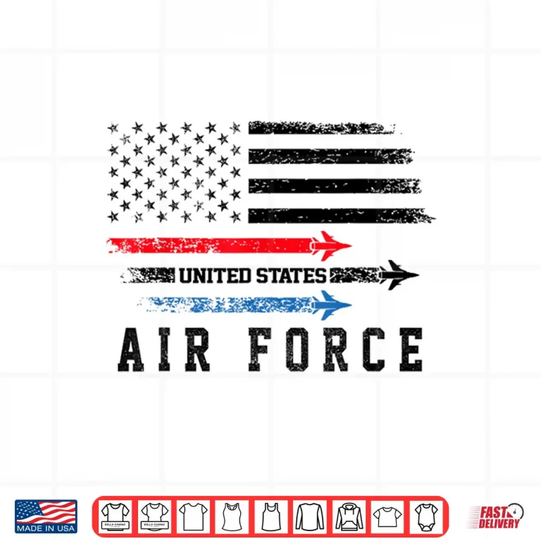 Design Red White Blue Air Force Flyover Proud American Independence Shirt