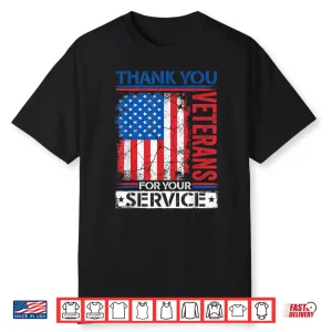 Thank You Veterans American Flag Patriotic Men Women Shirt