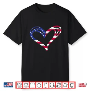 Usa Flag Heart American Patriotic Armed Forces Memorial Day Shirt