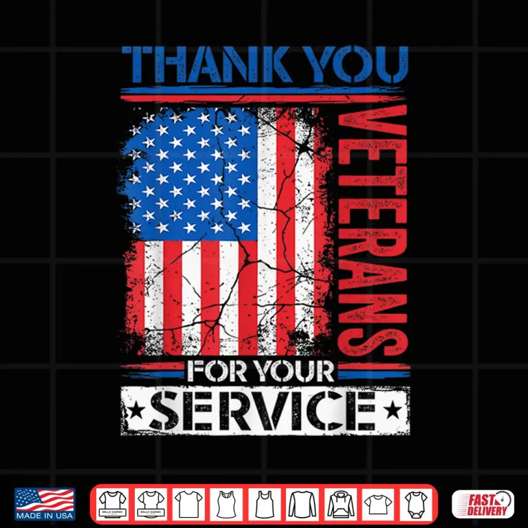 Design Thank You Veterans American Flag Patriotic Men Women Shirt