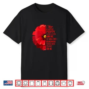 Womens Veterans Day Lest We Forget Red Poppy Flower Usa Memorial Shirt