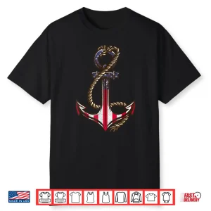 American Flag Patriotic Anchor Memorial Day 4Th Of July Shirt