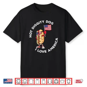 Hot Diggity Dog July 4Th America Patriotic Picnic Usa Funny Shirt