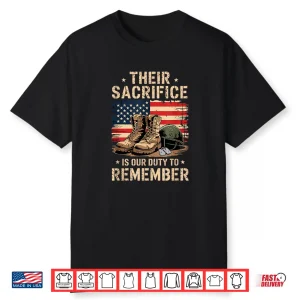 Memorial Day Honor Fallen Heroes Military Boots Dog Tags Shirt