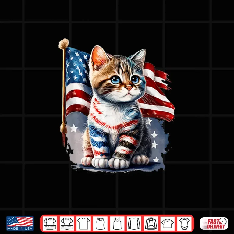Design Memorial Day cat 4th of July patriotic usa flag Shirt