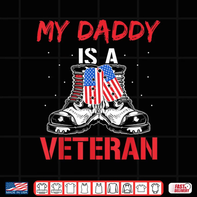 Design My Daddy Is A Veteran Veterans American Military Usa Dad Shirt
