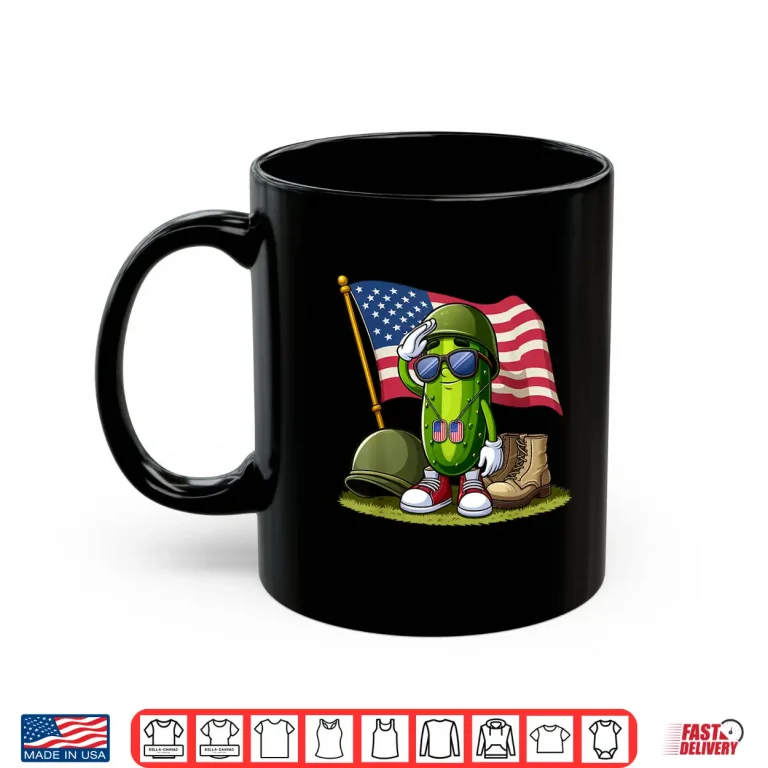 Mug Salute Pickle American USA Flag Memorial Day 4th of July Shirt