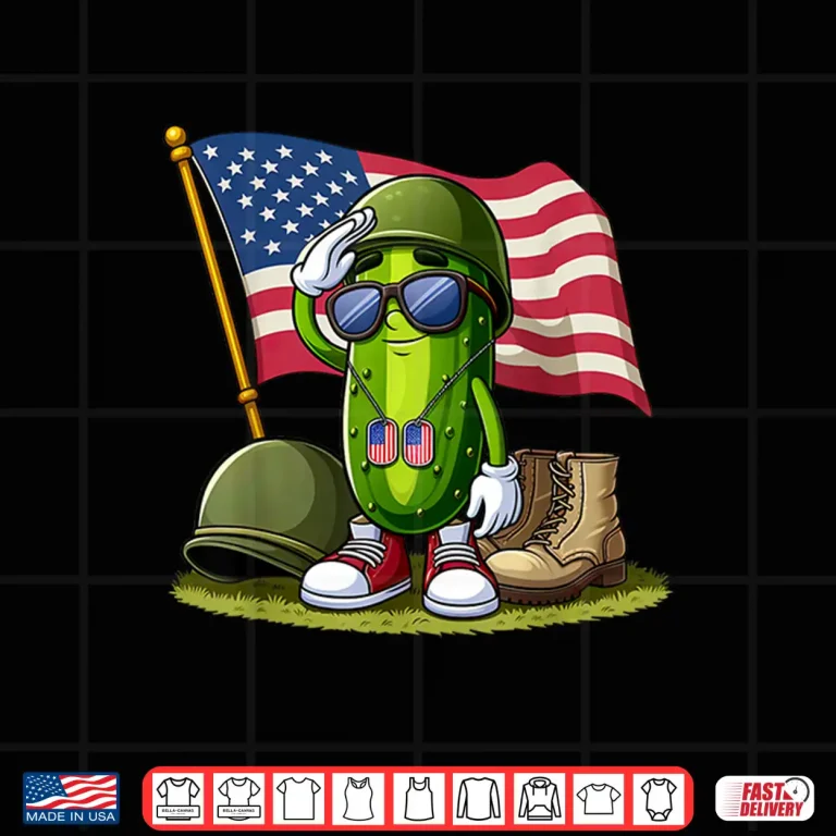 Design Salute Pickle American USA Flag Memorial Day 4th of July Shirt