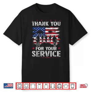 Thank You For Your Service Veteran Military Memorial Day Shirt