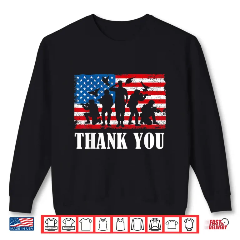 Sweatshirt Thank You Army Memorial Day Partiotic Military Veteran Shirt