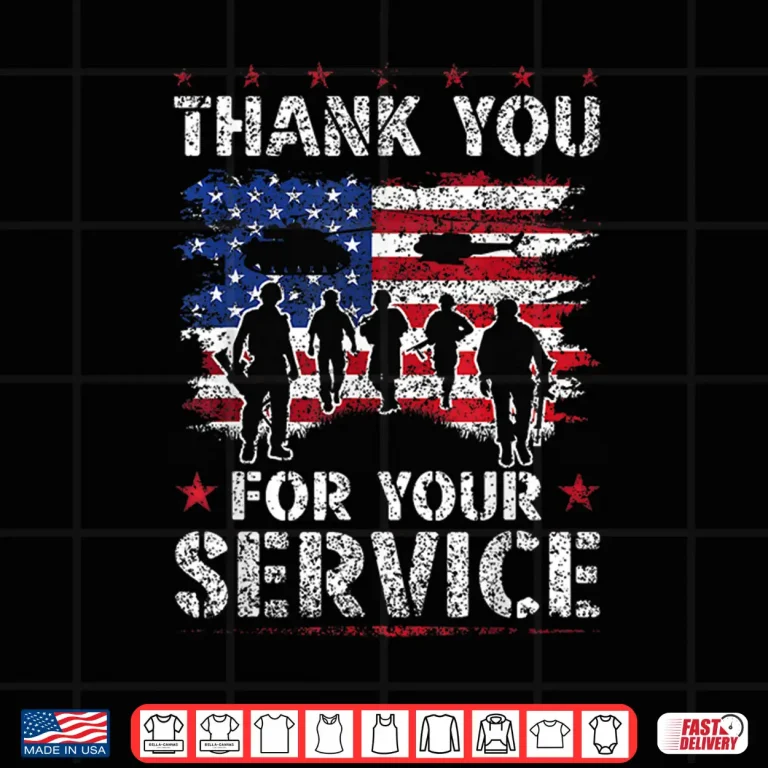 Design Thank You For Your Service Veteran Military Memorial Day Shirt