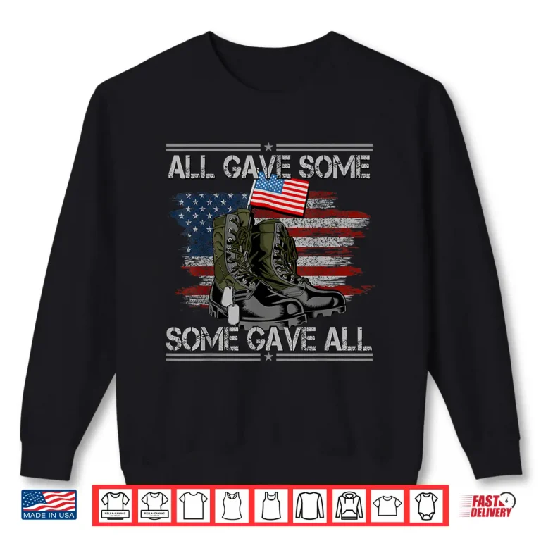 Sweatshirt All Gave Some Some Gave All Memorial Day Camouflage Flag Shirt