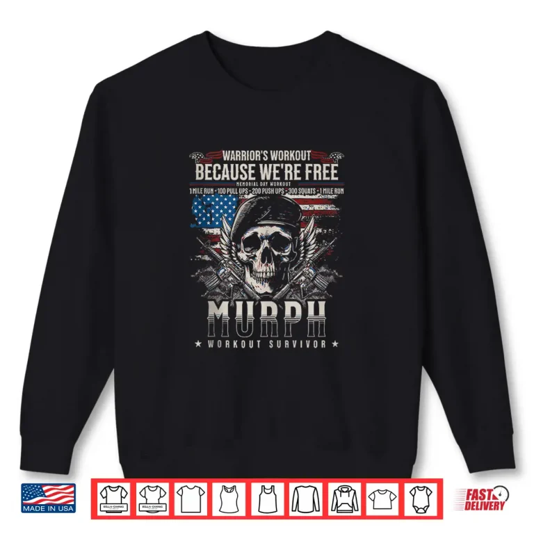 Sweatshirt Badass Murph Memorial Day Workout Vintage Skull Retro Design Shirt