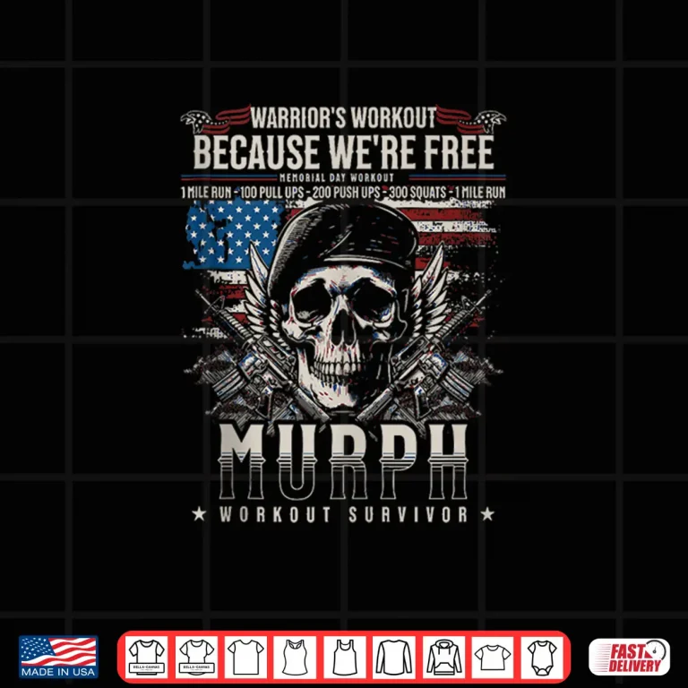 Design Badass Murph Memorial Day Workout Vintage Skull Retro Design Shirt