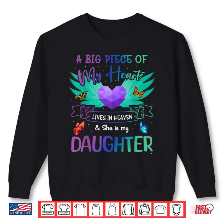 Sweatshirt Daughter Happy Birthday To Angel In Heaven Heart Wing Shirt