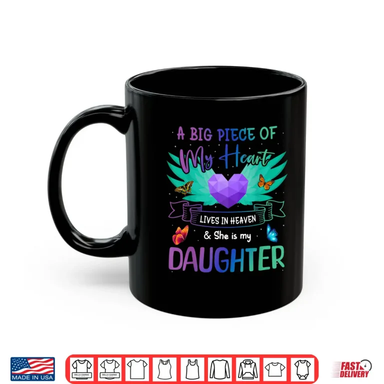 Mug Daughter Happy Birthday To Angel In Heaven Heart Wing Shirt