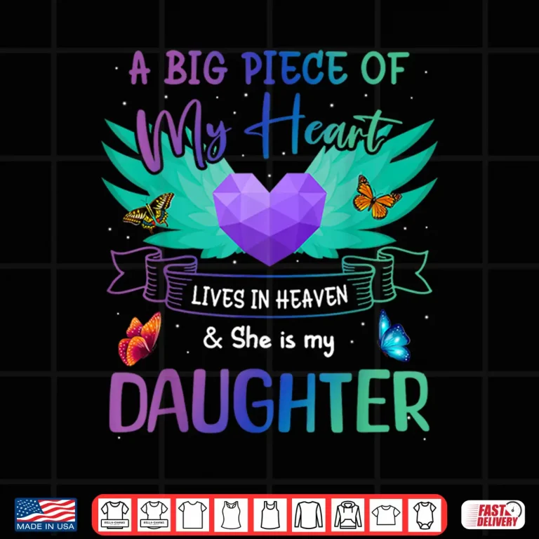 Design Daughter Happy Birthday To Angel In Heaven Heart Wing Shirt